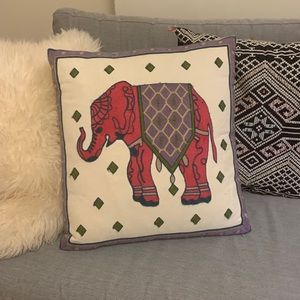 Decorative elephant throw pillow